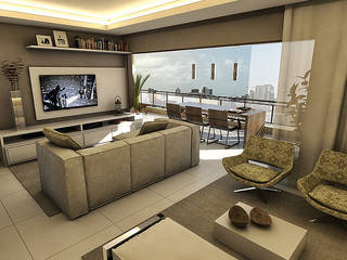 Living - Apartamento - Residencial Garibaldi Elegance - Salvador/BA, Arquitetura do Brasil Arquitetura do Brasil Modern living room