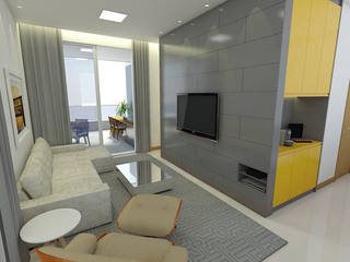 Apartamento - Ed. Now - Noroeste - Brasília/DF, Arquitetura do Brasil Arquitetura do Brasil Modern living room