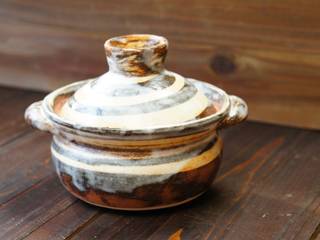 しましまのたっぷり一人用土鍋, 月下陶房 月下陶房 オリジナルデザインの キッチン 陶器