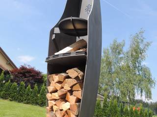 Skulptur / Feuerstelle / Grill, MABADESIGN MABADESIGN Modern garden Iron/Steel Grey Fire pits & barbecues