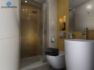 Proyecto de reforma integral en calle Doctor Fleming de Barcelona, Grupo Inventia Grupo Inventia Modern bathroom Tiles