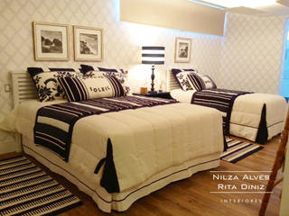 Quartos, Nilza Alves e Rita Diniz Nilza Alves e Rita Diniz トロピカルスタイルの 寝室