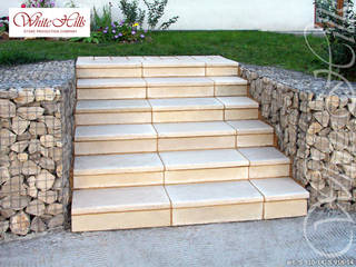 Treppen mit Betonsteinen, White Hills Stones GmbH White Hills Stones GmbH Garten im Landhausstil Stein Beige