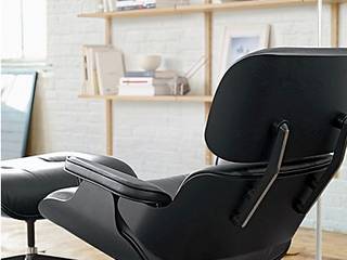 Eames® Lounge Chair and Ottoman, Design Within Reach Mexico Design Within Reach Mexico Nowoczesny salon Skóra Czarny