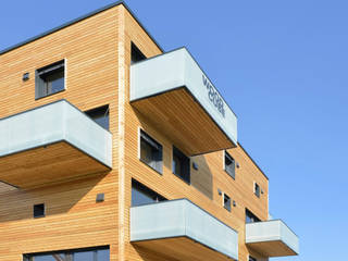 woodcube Hamburg - „Ökologisch sinnvoll – CO2-neutral – Bauen“, architekturagentur architekturagentur Nowoczesne domy