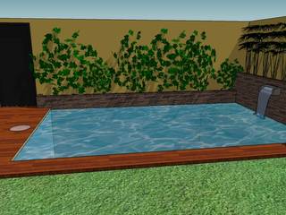 Pileta en Jardín Reducido, CC|arquitectos CC|arquitectos Rustic style pool