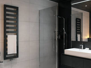 Black&White Flat, QUADRUM STUDIO QUADRUM STUDIO Phòng tắm phong cách tối giản