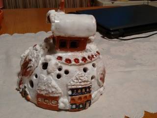 Berg und Schnee, keramik milada keramik milada Balcone, Veranda & Terrazza in stile rurale Ceramica