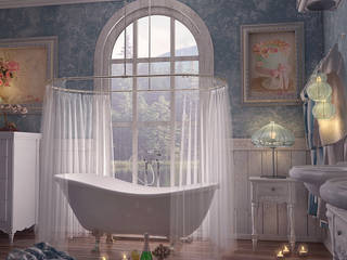 Blue Bath, Design by Bley Design by Bley Badezimmer im Landhausstil