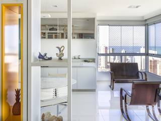 VZ Arquitetas Salon moderne Blanc