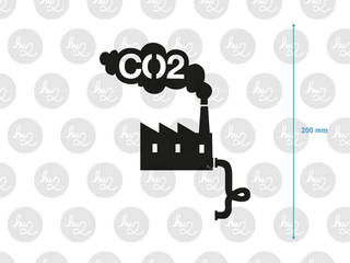 CO2 REMINDER Sticker, Hu2 Design Hu2 Design 미니멀리스트 거실