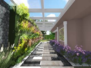 Jardim residencial moderno com áreas para lazer, Studio² Studio² Jardines de estilo moderno