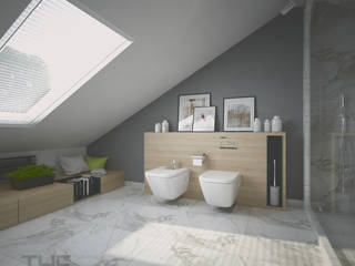 ŁAZIENKA NA PODDASZU, The Vibe The Vibe Ванная комната в стиле модерн