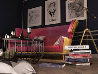 Pink Sofa / Interior Skech, Ceren Torun Yiğit Ceren Torun Yiğit Living room