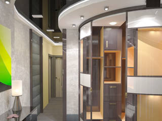 Однокомнатная квартира в современном стиле, DONJON DONJON Corredores, halls e escadas minimalistas