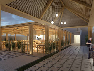 Restaurante, archi3d archi3d モダンな キッチン