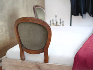 Das Dielenbett mit Stil, Die MÖBELHAUEREI Die MÖBELHAUEREI Industrial style bedroom Wood Wood effect