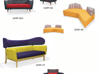 Gllamor Leisure chair And fabric sofa, Gllamor Gllamor Nowoczesny salon