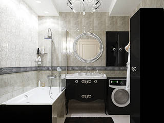 Элегантный интерьер для ванной комнаты, Студия дизайна ROMANIUK DESIGN Студия дизайна ROMANIUK DESIGN Ванна кімната