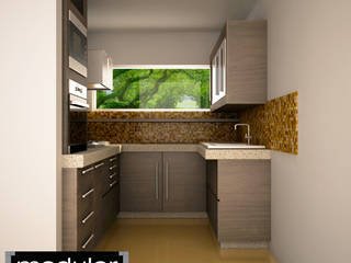 Cocina Pequena, Modulor Arquitectura Modulor Arquitectura Modern kitchen Wood Wood effect
