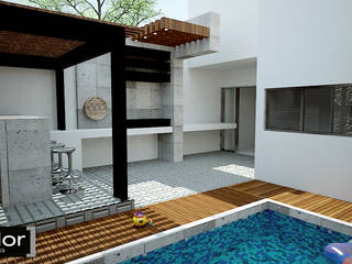 Casa GG, Modulor Arquitectura Modulor Arquitectura Modern balcony, veranda & terrace Stone Grey