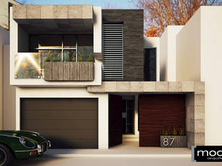 Fachada MG-Ceibas-87, Modulor Arquitectura Modulor Arquitectura Modern houses Slate Beige