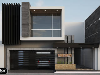 Fachada JR220, Modulor Arquitectura Modulor Arquitectura Modern houses Slate Grey
