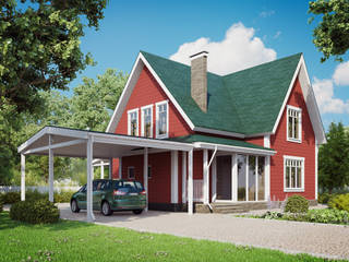 Серия коттеджей в Английском стиле, Mild Haus Mild Haus Classic style houses Wood Red