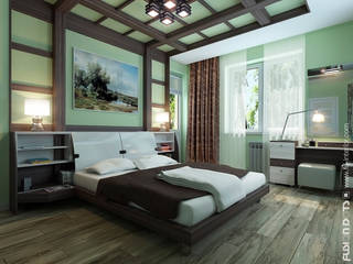 Интерьер коттеджа, жилая зона, Fusion Dots Fusion Dots Eclectic style bedroom