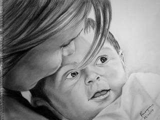Mother's Love - Pragyan Kranti Indian Art Ideas Other spaces Pictures & paintings