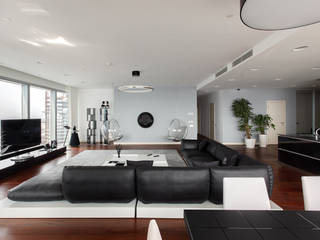 Квартира в Moscow City, ARCHDUET&DA ARCHDUET&DA Minimalist living room