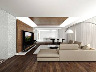 Квартира на Машиностроения, ARCHDUET&DA ARCHDUET&DA Minimalist living room