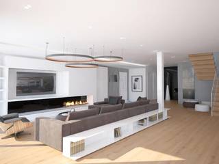 Квартира в Швейцарии, ARCHDUET&DA ARCHDUET&DA Salas de estilo minimalista