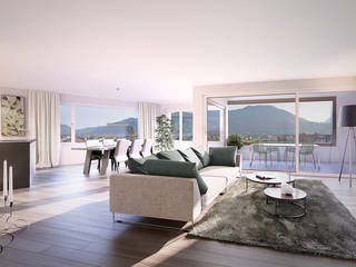 Mehrfamilienhaus "Im Dörfli", Wangen SZ Fröhlich Architektur AG Modern Dining Room