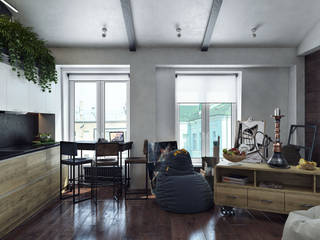 Индастриал для художницы, Хороший план Хороший план Industrial style living room
