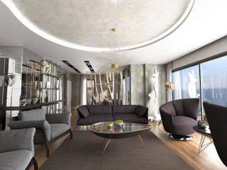 Suadiye rezidans, Murat Aksel Architecture Murat Aksel Architecture Modern living room Concrete