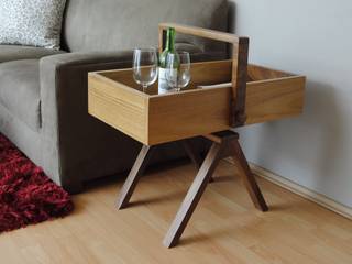 MESA LATERAL TIPO CANASTA DE PAROTA, MADERA MADERA ห้องนั่งเล่น ไม้ Wood effect