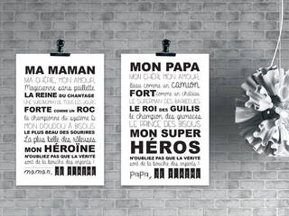 Affiche A3 pour des parents géniaux...., Suite Créative Suite Créative Minimalistische Wände & Böden Papier