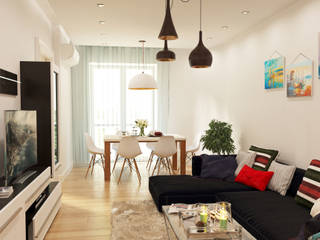 Дизайн проект квартиры 83 м.кв. в Киеве, GP-ARCH GP-ARCH Scandinavian style living room