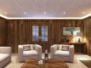 Шале, Alexander Krivov Alexander Krivov Living room Wood Wood effect