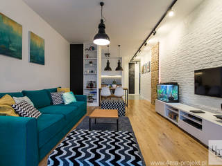 Projekt mieszkania o pow. 66 m2., 4ma projekt 4ma projekt Salones de estilo moderno