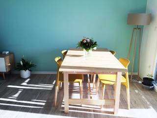 Agencement & Couleurs d'un appartement à Balma, Mint Design Mint Design Scandinavian style dining room Turquoise