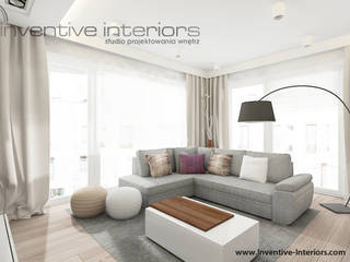 INVENTIVE INTERIORS – Jasne subtelne mieszkanie 95m2, Inventive Interiors Inventive Interiors Salones de estilo escandinavo