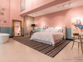 Suite Candy Colors, Jean Felix Arquitetura Jean Felix Arquitetura Minimalist bedroom Flax/Linen Pink