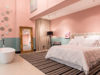 Suite Candy Colors, Jean Felix Arquitetura Jean Felix Arquitetura Minimalist bedroom Pink