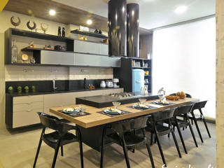 Cozinha Gourmand Lounge, Samira Jarouche Arquitetura & Interiores Samira Jarouche Arquitetura & Interiores 에클레틱 주방