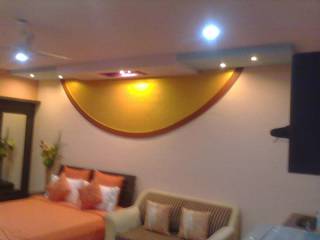 STUDIO APARTMENT IN NAVI MUMBAI, Alaya D'decor Alaya D'decor Moderne Schlafzimmer Marmor Orange