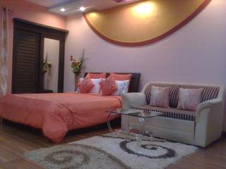 STUDIO APARTMENT IN NAVI MUMBAI, Alaya D'decor Alaya D'decor Phòng ngủ phong cách hiện đại Ván ép Pink