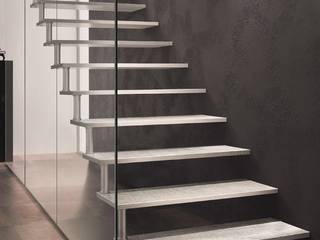 ESCALIER EN ALUMINIUM, Passion Escaliers Passion Escaliers Modern corridor, hallway & stairs Aluminium/Zinc