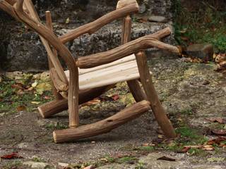 Fauteuil vieux châtaignier..., O Création Bois O Création Bois غرف اخرى